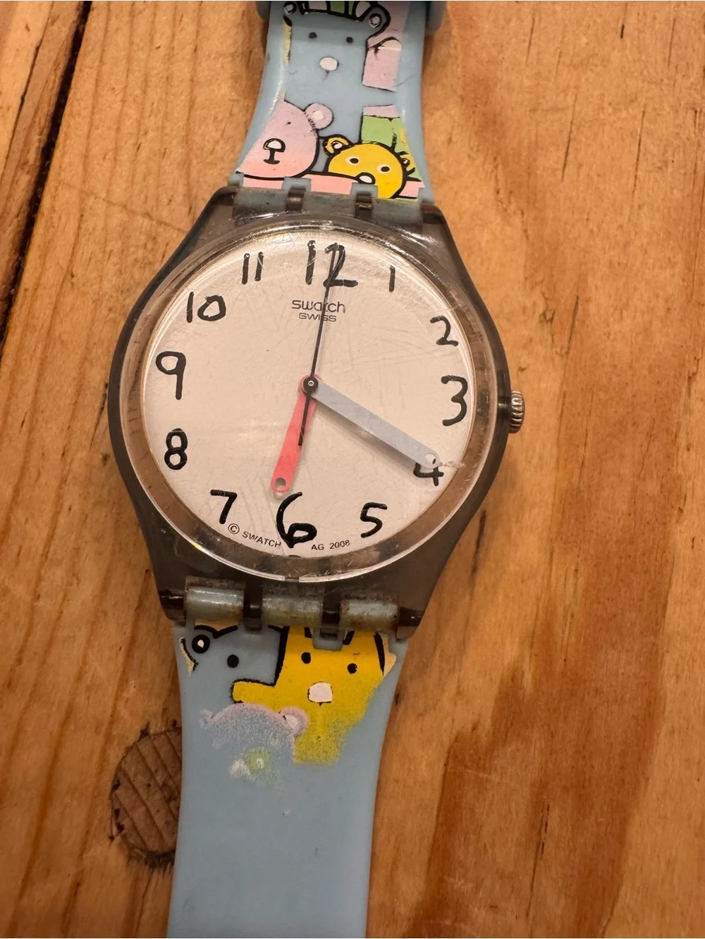 Swatch Watch 2008 Art By Matthew Langille Snuggle Bunch needs battery